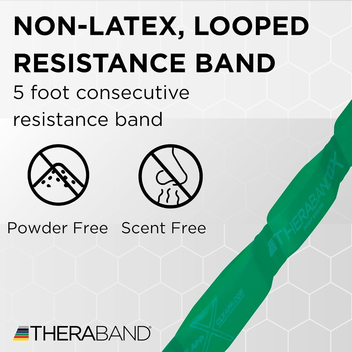 TheraBand Exercise Resistance Band, Non-Latex, Green, Heavy, 4" x 25 Yard - 81234764-Single - LL Medico