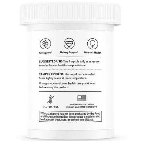 Thorne Women's Daily Probiotic, bottle back with directions