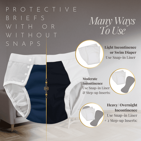 ThreadedArmor Protective Brief Adult Diaper - 1-PBSO.S.navy-LL - LL Medico