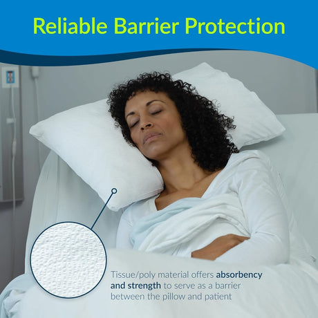 TIDI Disposable Pillowcase, White, 21" x 30" - 919365-Case - LL Medico