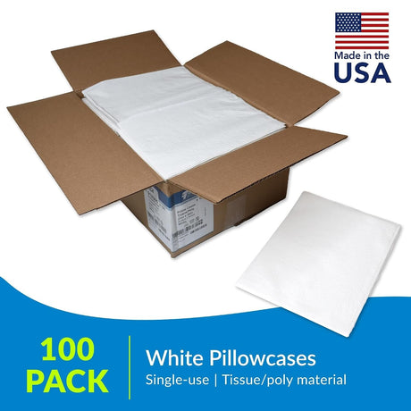TIDI Disposable Pillowcase, White, 21" x 30" - 919365-Case - LL Medico