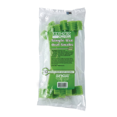 Toothette Single Use Oral Swabs, Untreated, 20 Count - 6071-Pack - LL Medico