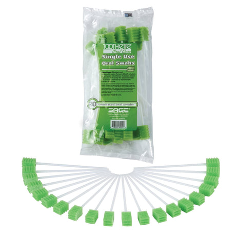 Toothette Single Use Oral Swabs, Untreated, 20 Count - 6071-Pack - LL Medico