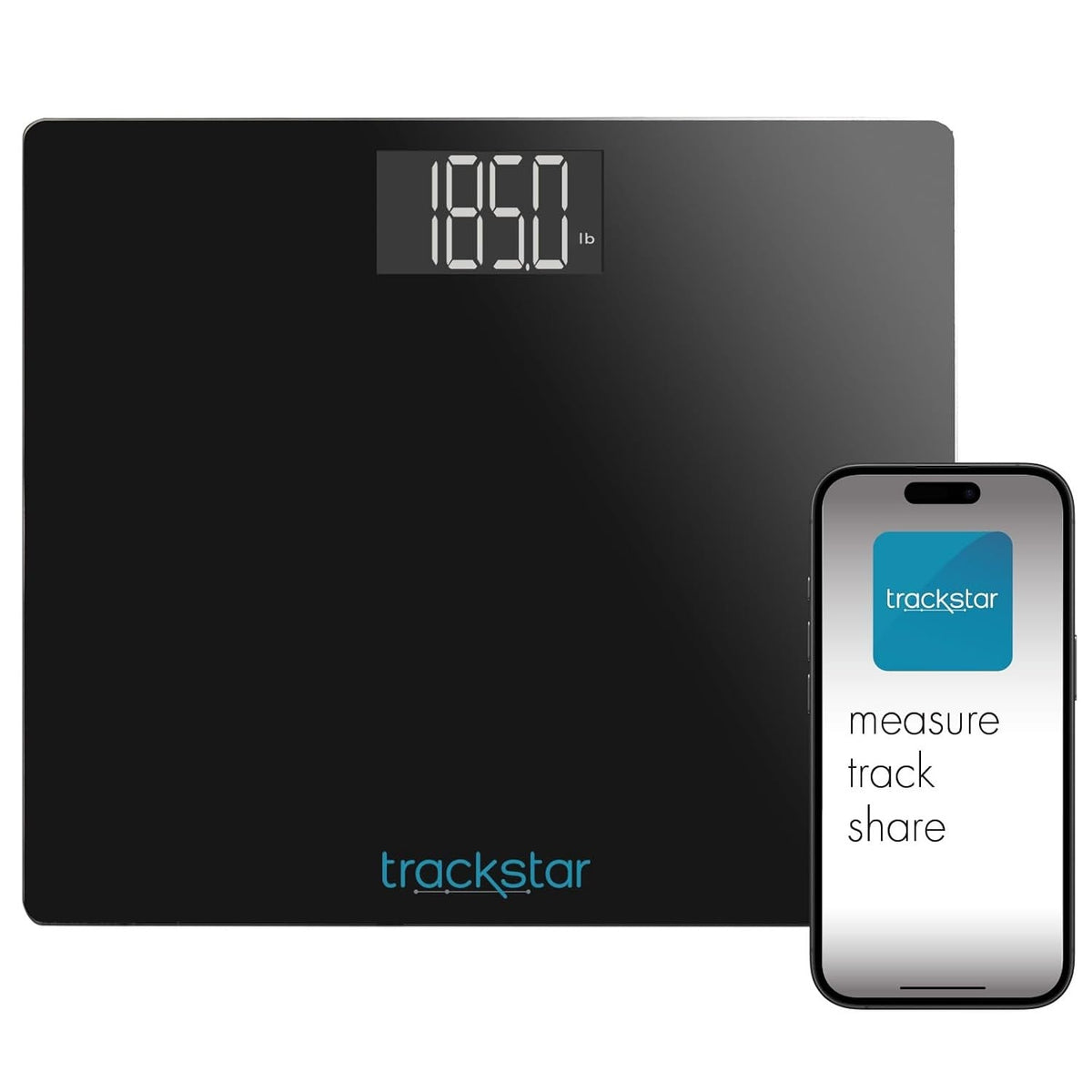 Trackstar Wide-Platform Digital Floor Scale, 550 lb Capacity - 302-1114B-Single - LL Medico