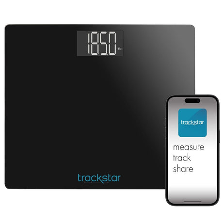 Trackstar Wide-Platform Digital Floor Scale, 550 lb Capacity - 302-1114B-Single - LL Medico