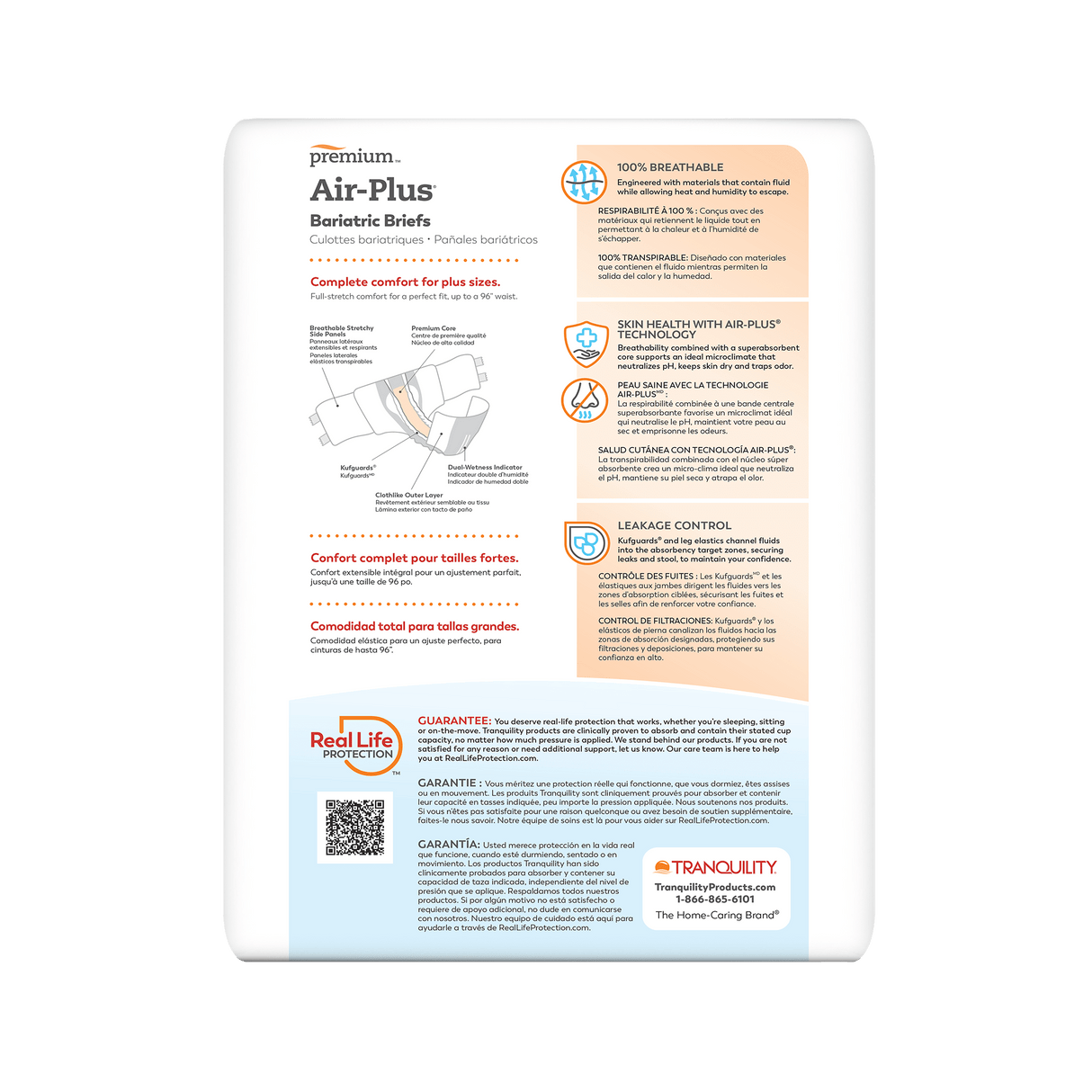 Tranquility 3XL Air - Plus Bariatric Briefs - 2190-Sample - LL Medico