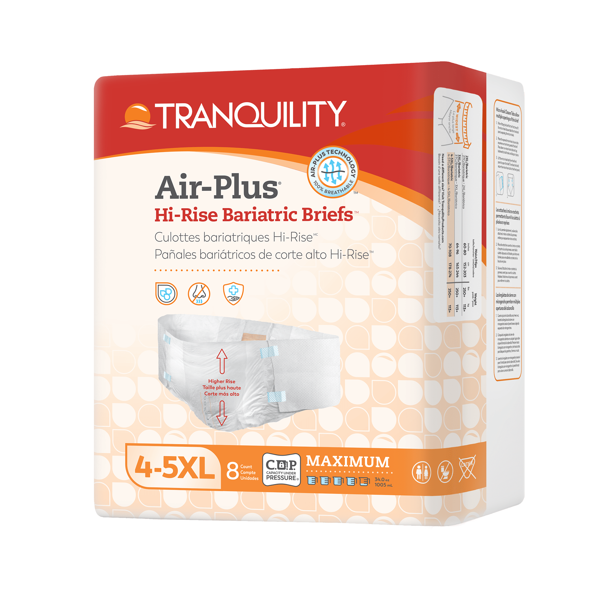 Tranquility 4XL/5XL Air-Plus Disposable Bariatric Briefs | LL Medico Tranquility 4XL/5XL Air-Plus Disposable Bariatric Briefs | LL Medico