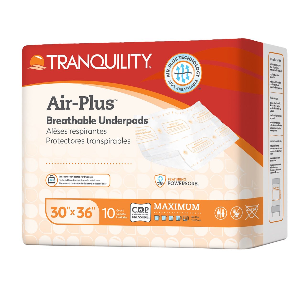 Ir Pad ボトル50 YYR用 Tranquility AIR-Plus Breathable Underpads | LL Medico