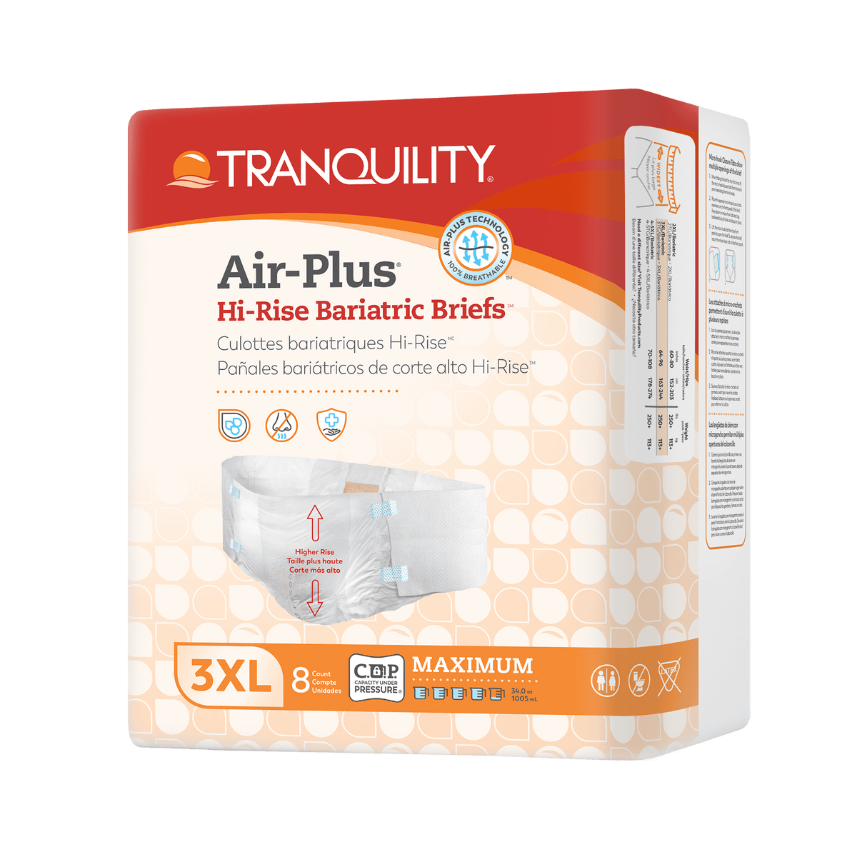 Tranquility HI - Rise 3XL Disposable Bariatric Adult Briefs - 2192-Sample - LL Medico