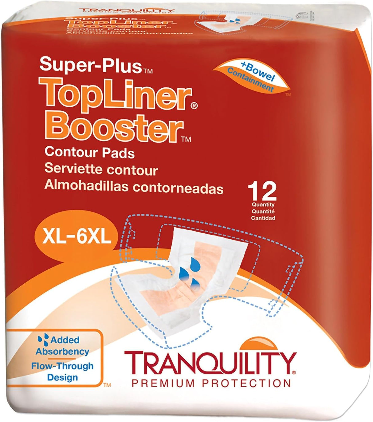 Tranquility TopLiner Booster Contour Pads - 3096-Pack - LL Medico