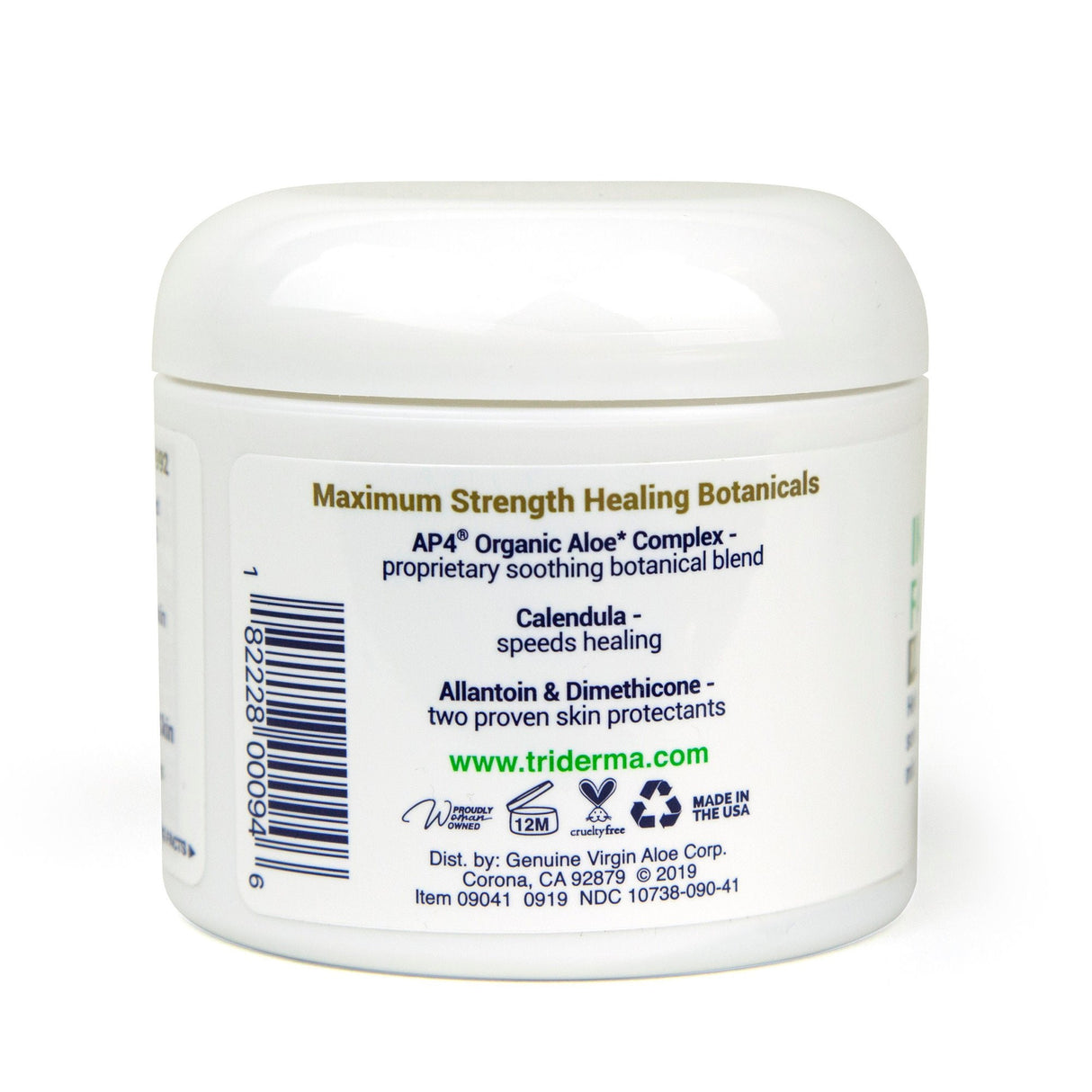 TriDerma MD Intense Fast Healing Moisturizer, 4-ounce Jar, Unscented - 09041-Single - LL Medico