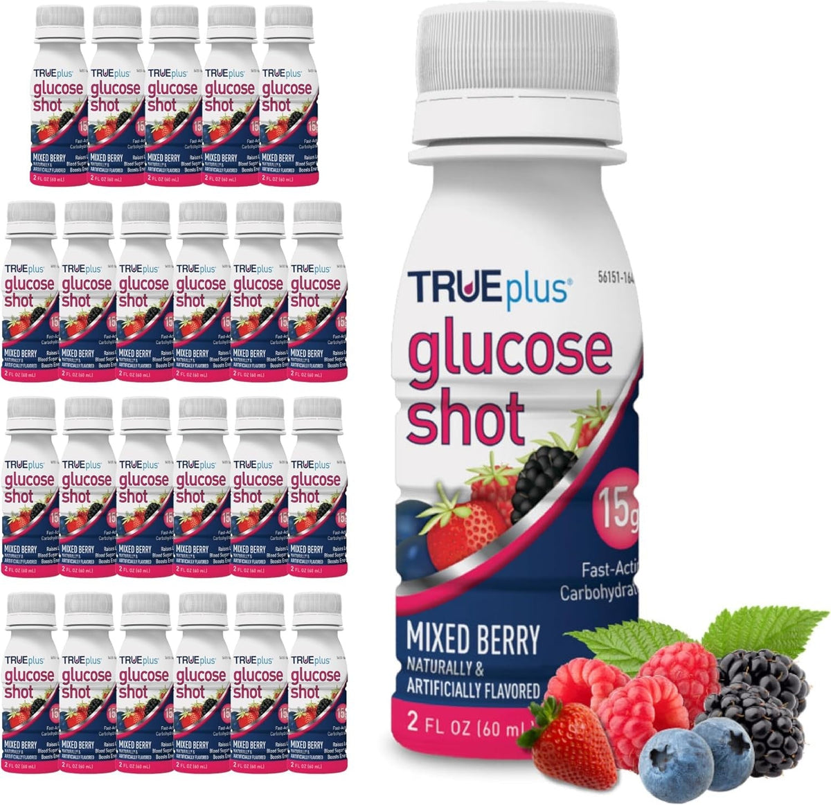 Trividia Health TRUEplus Glucose Shot, Mixed Berry, 2 oz - P4H01MB-01-Single - LL Medico