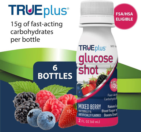 Trividia Health TRUEplus Glucose Shot, Mixed Berry, 2 oz - P4H01MB-01-Single - LL Medico