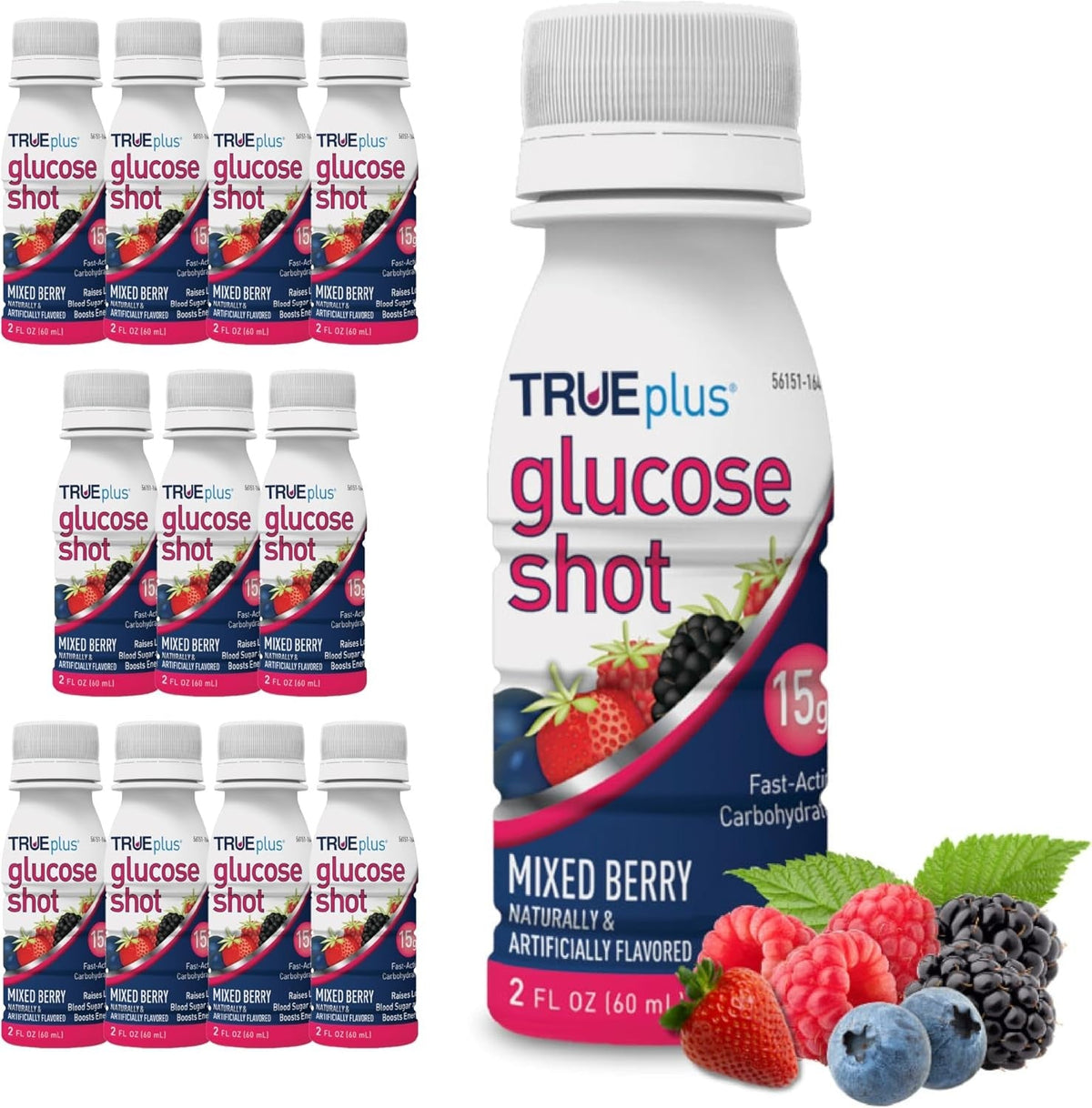Trividia Health TRUEplus Glucose Shot, Mixed Berry, 2 oz - P4H01MB-01-Single - LL Medico