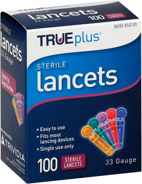 Trividia Health TRUEplus Sterile Lancets, 33 Gauge - 56151014701-Box - LL Medico