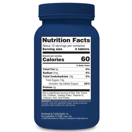 TRUEplus Glucose Tablets, Raspberry, Chewable - P1H01RS-50-Bottle - LL Medico