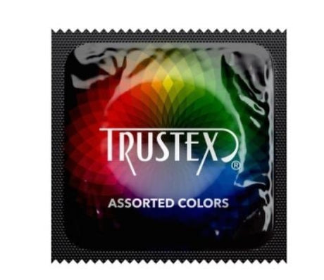 Trustex Lubricated Condoms, Assorted Colors, One Size Fits Most, Latex - L8833AC-Case - LL Medico