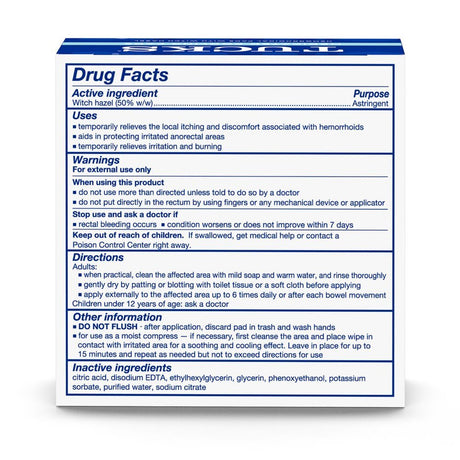 TUCKS Medicated Cooling Pads for Hemorrhoid Relief - 4138800732 - LL Medico