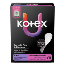 U by Kotex Extra Coverage Panty Liners, Light Absorbency, Fragrance-Free - 58319-Pack - LL Medico