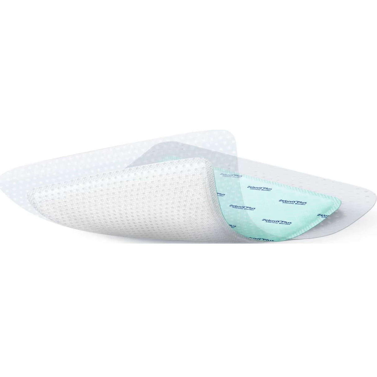 Zetuvit Plus Silicone Border Super Absorbent Dressing, 5 x 5 Inch