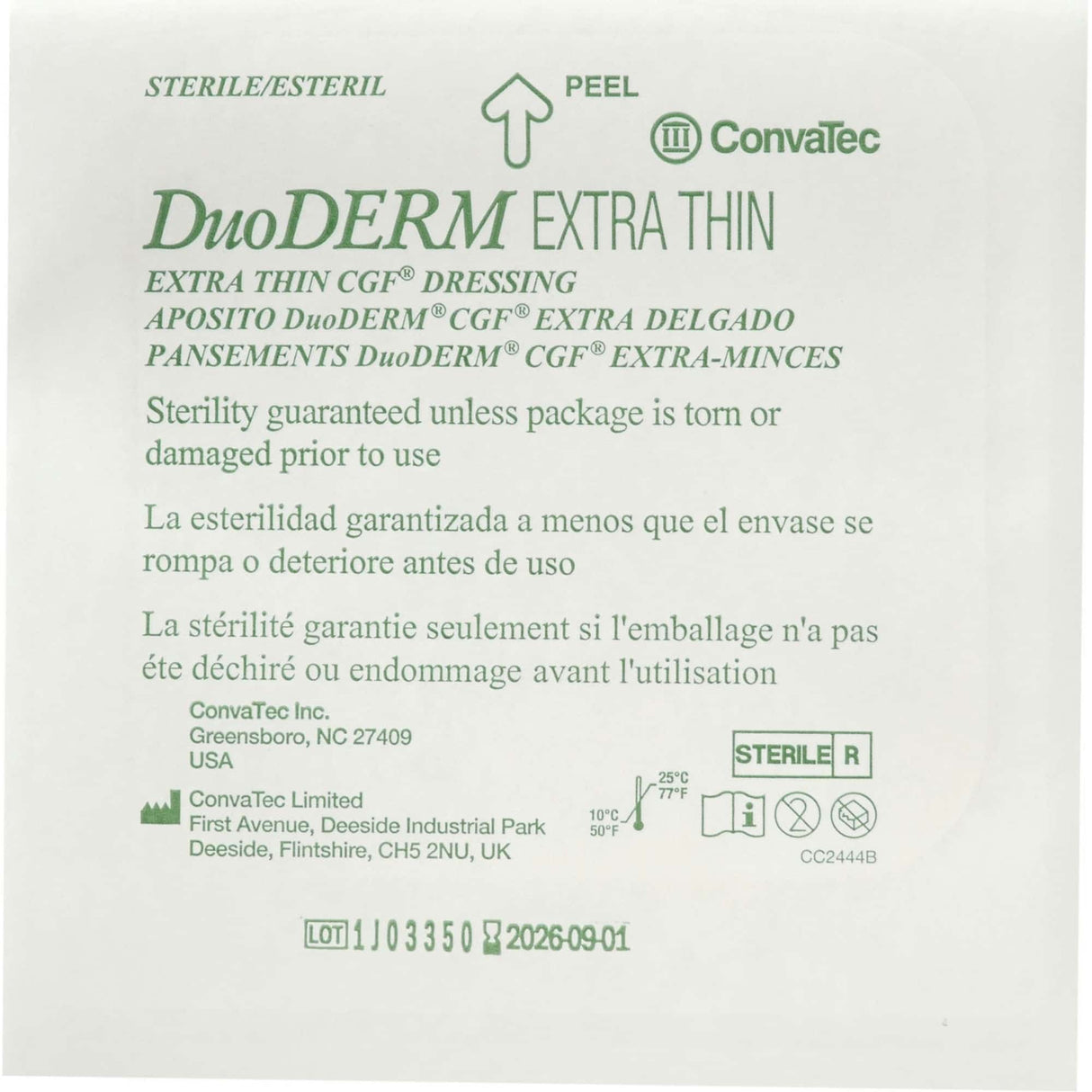 DuoDerm Extra Thin Hydrocolloid Dressing, 3 x 3 Inch