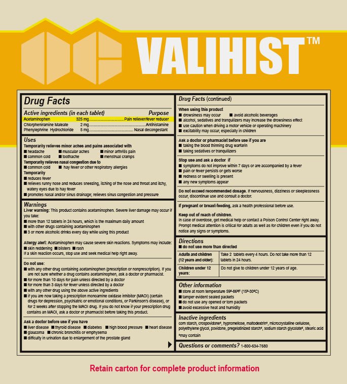 Valihist Multi - Symptom Relief For Allergies, Colds & Runny Nose, 300 Tablets - 2115543 - LL Medico