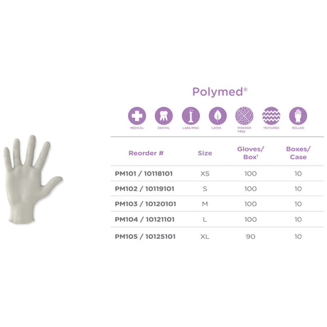 Ventyv Polymed Latex Exam Glove - PM102-Box - LL Medico