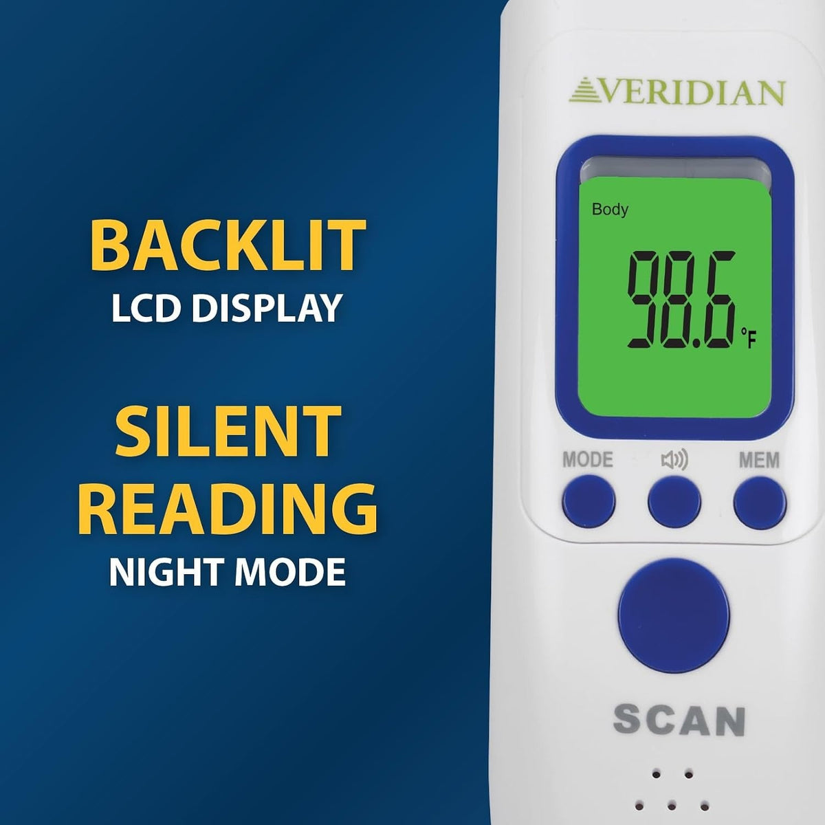 Veridian Non-Contact Infrared Thermometer, LCD Display - 09-183-Single - LL Medico