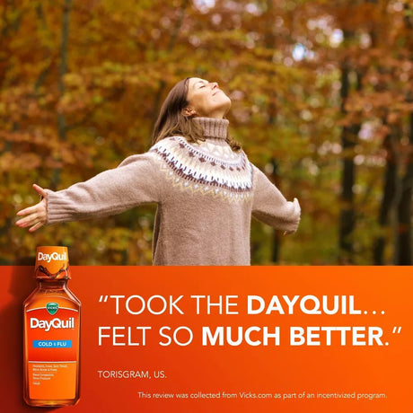 Vicks DayQuil Cold and Flu Medicine Liquid, 12 fl oz - 37000055512 - LL Medico
