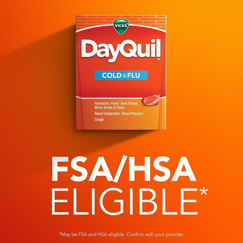 Vicks DayQuil Cold & Flu Multi - Symptom Relief, 16 LiquiCaps - 37000055816 - LL Medico