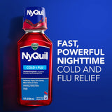 Vicks NyQuil Cold & Flu Liquid, Cherry, 8 fl oz - 37000080808 - LL Medico