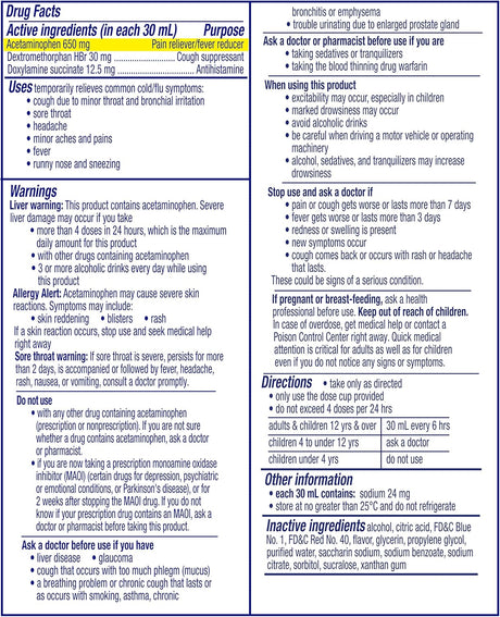 Vicks NyQuil Cold & Flu Liquid, Cherry, 8 fl oz - 37000080808 - LL Medico
