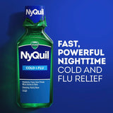 Vicks NyQuil Cold & Flu Nighttime Relief Liquid, 12 fl oz - 37000080712 - LL Medico