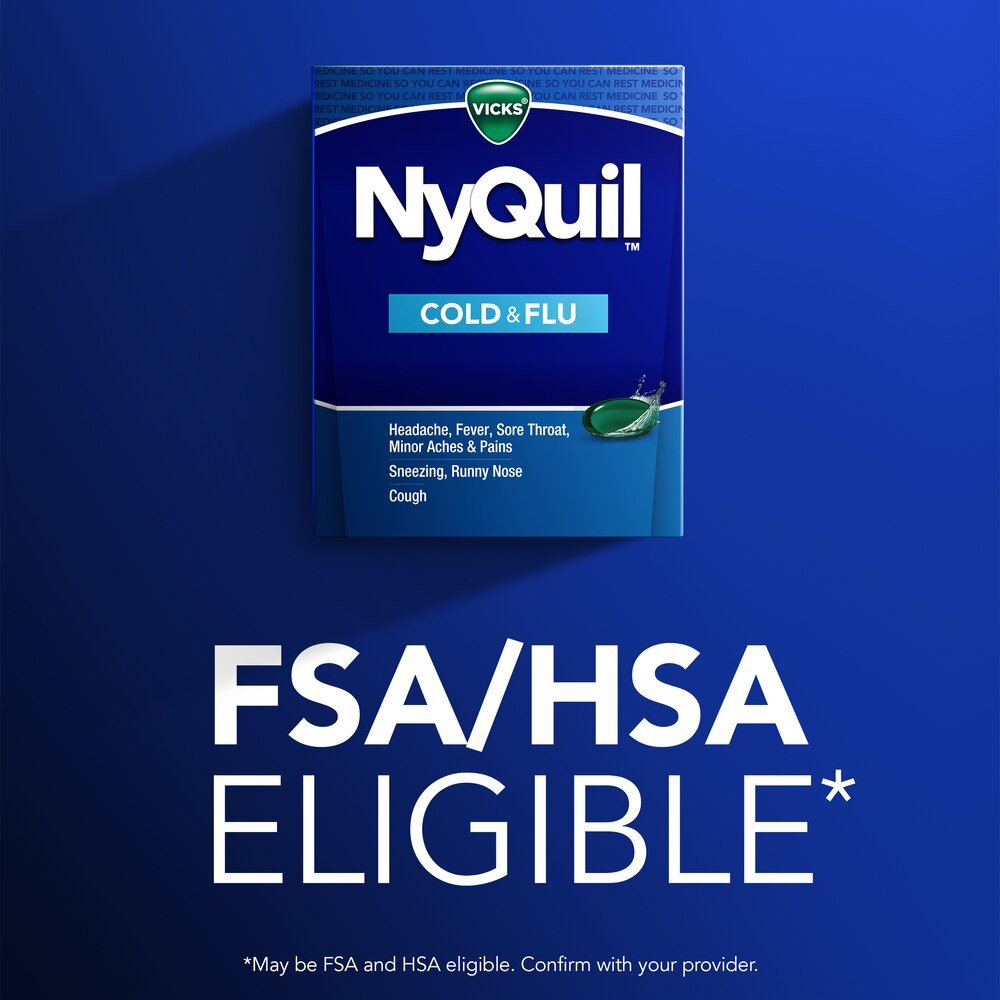 Vicks NyQuil Cold & Flu Relief LiquiCaps, 24 ct - 37000055724 - LL Medico