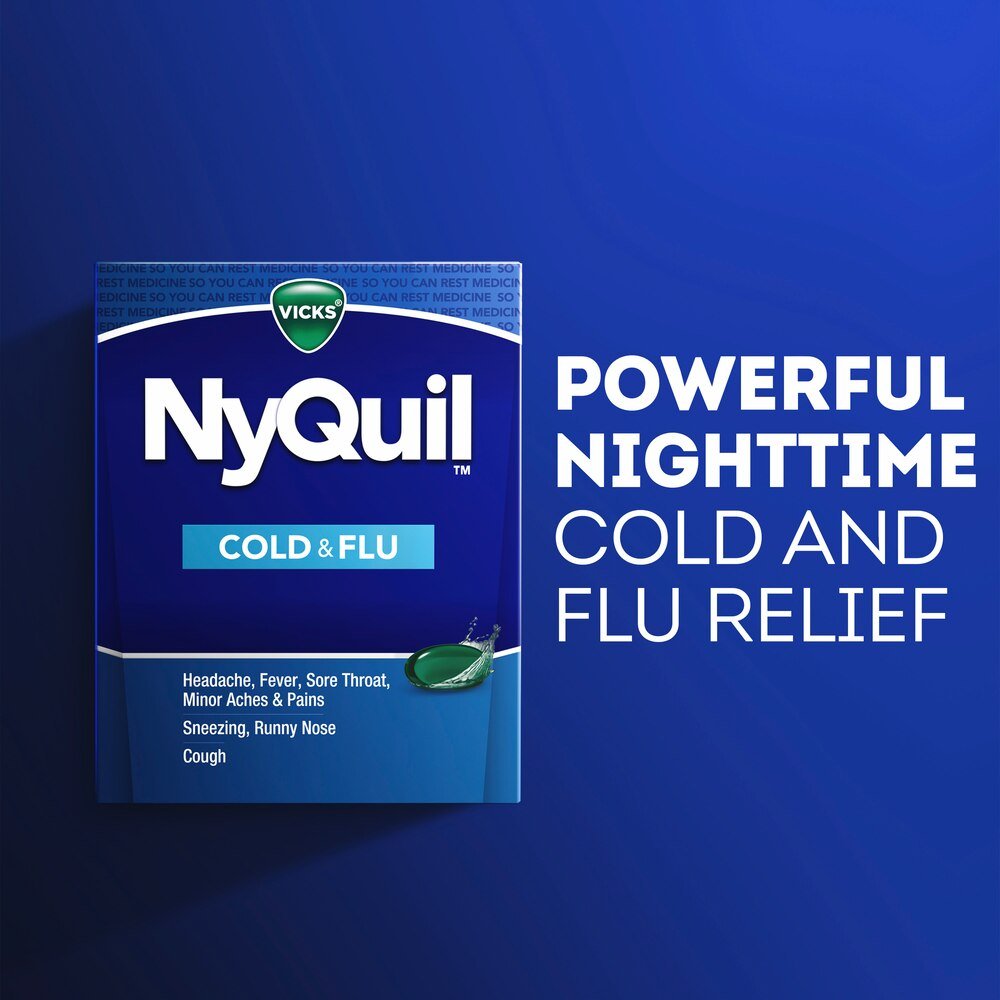 Vicks NyQuil Cold & Flu Relief LiquiCaps, 24 ct - 37000055724 - LL Medico
