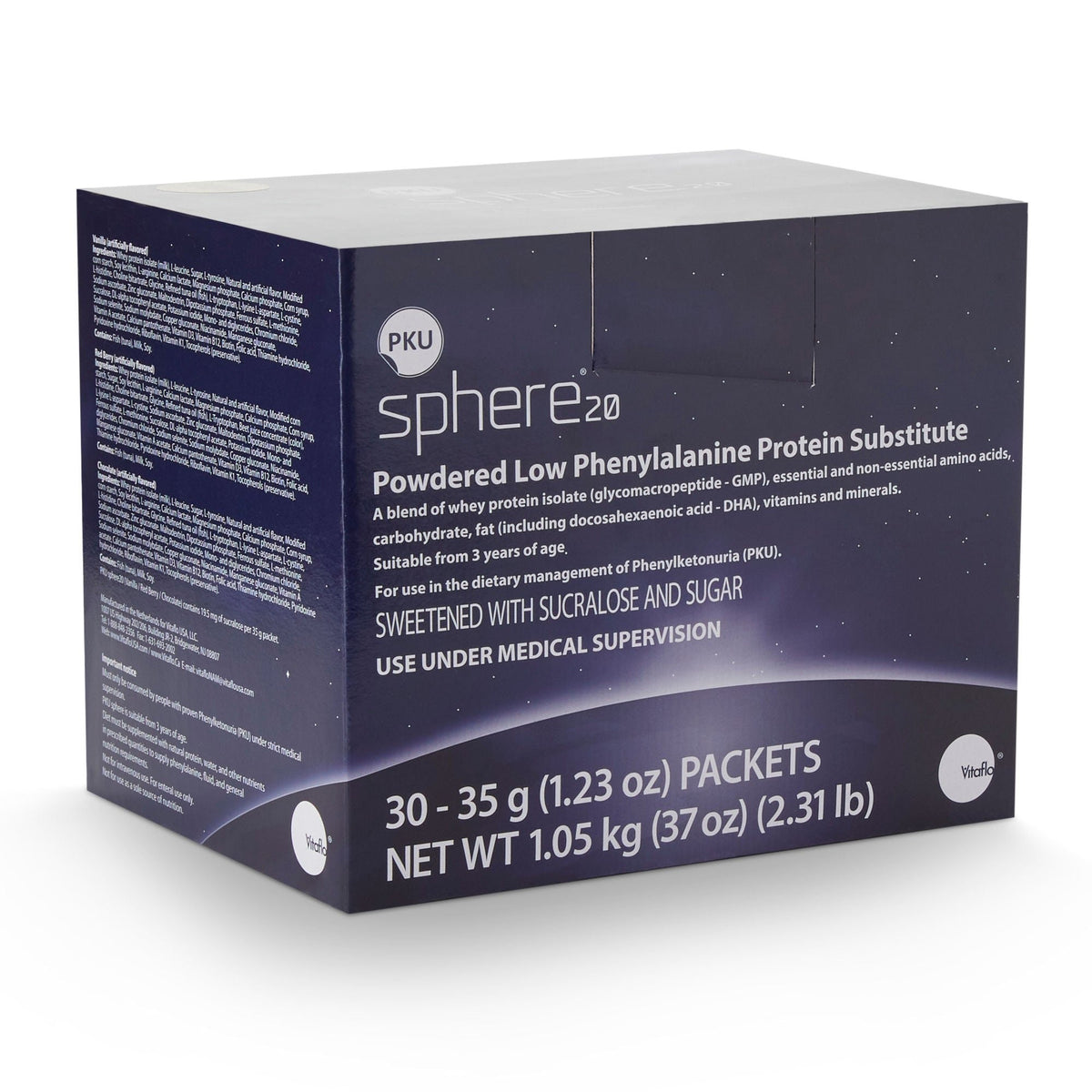 Vitaflo PKU Sphere 20 Oral Supplement Powder, Vanilla, 35 Gram Packet - 812539021124-Single - LL Medico