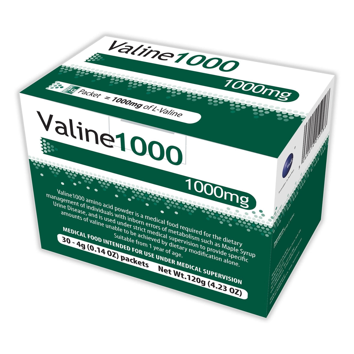 Vitaflo Valine1000 Amino Acid Oral Supplement, Unflavored, 4 Gram - 812539021186-Single - LL Medico