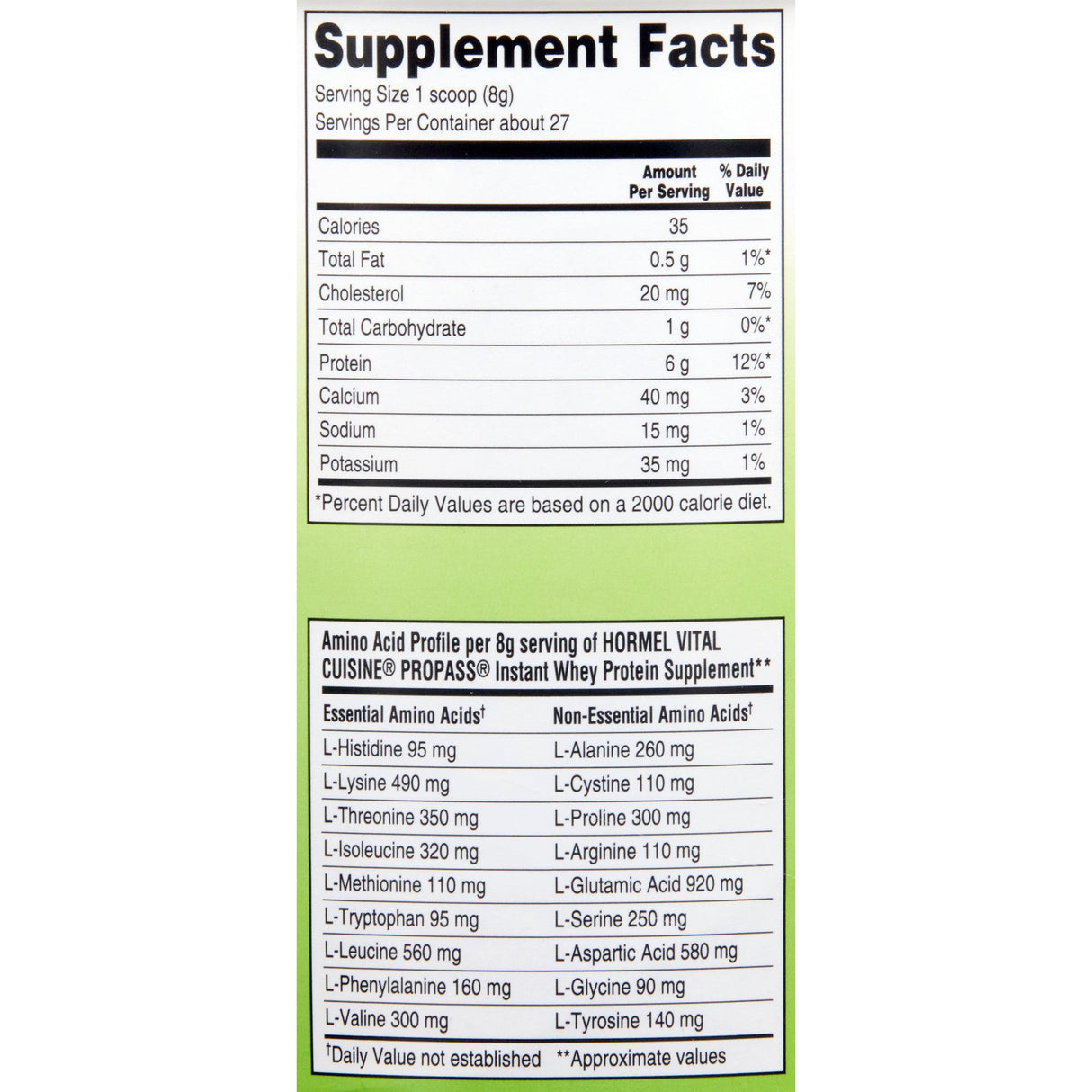 Vital Cuisine PROPASS Instant Whey Protein Supplement, Unflavored Powder, 7.5 oz Can - 13126-Single - LL Medico