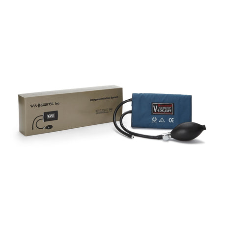 W.A. Baum Calibrated V-Lok Blood Pressure Cuff and Bulb, Large Adult - 1825-Single - LL Medico