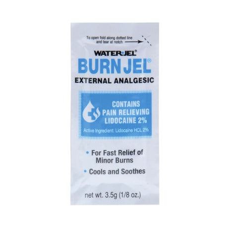 Water Jel Burn Jel, Burn Relief Topical Gel, Lidocaine, 3.5 g Packet - 600U-1.00.000-Box - LL Medico