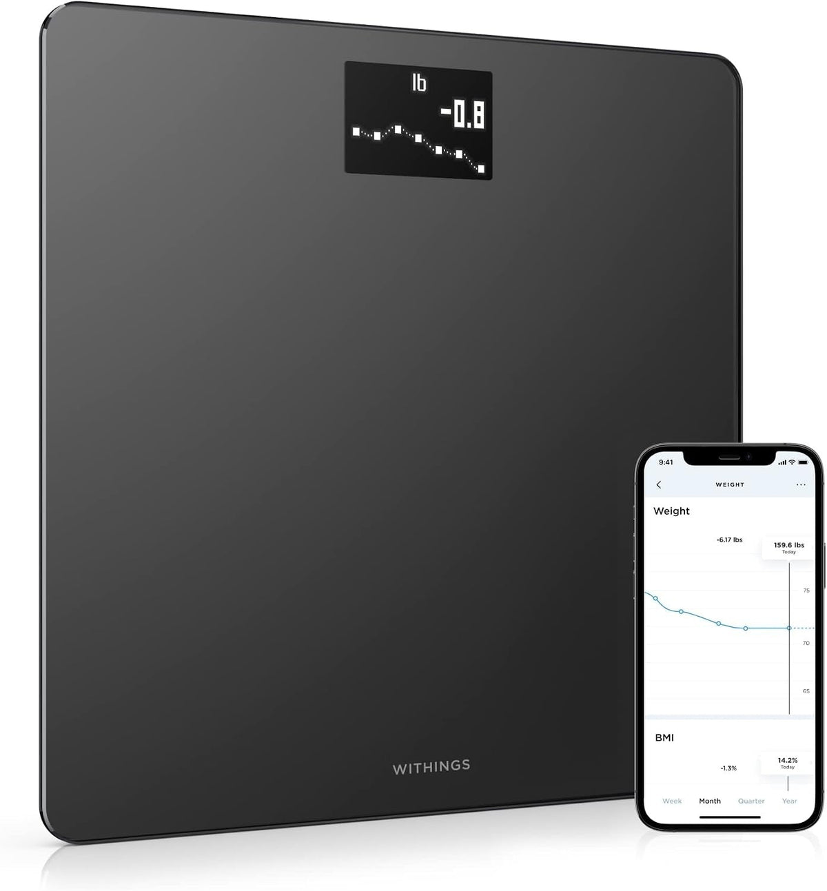 Withings Body Digital Wi-Fi Smart Scale, Black - WBS06-BLACK-ALL-INTER-Single - LL Medico