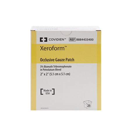 Xeroform Occlusive Petrolatum Impregnated Dressing, Square, 2" x 2", White, Fine Mesh Gauze, Sterile - 8884433400-Single - LL Medico