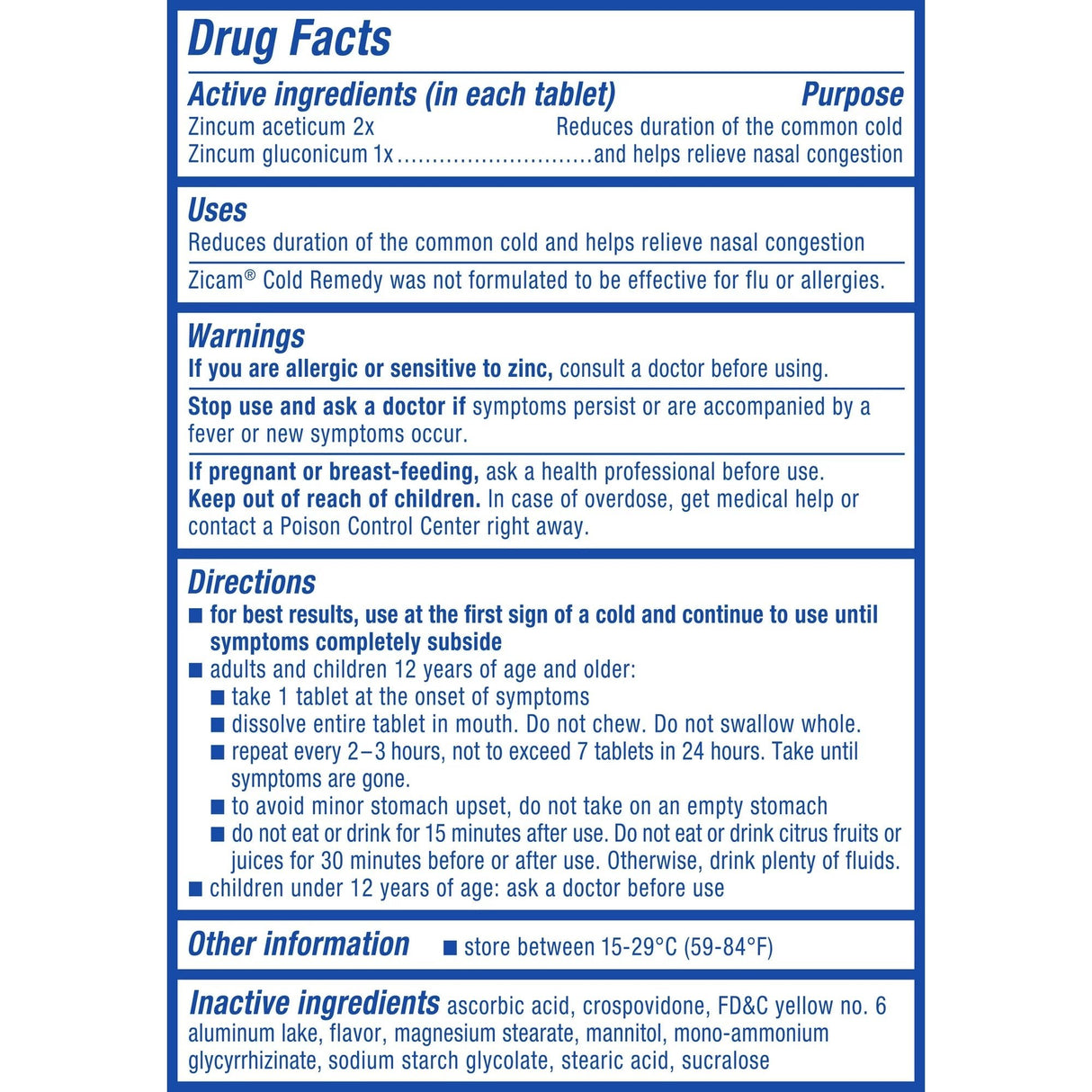 Zicam Zinc Cold Remedy RapidMelts, Quick Dissolve Tablets, Citrus, 25 ct - 62750004410 - LL Medico