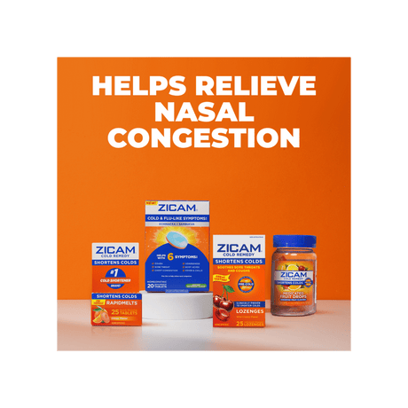 Zicam Zinc Cold Remedy RapidMelts, Quick Dissolve Tablets, Citrus, 25 ct - 62750004410 - LL Medico